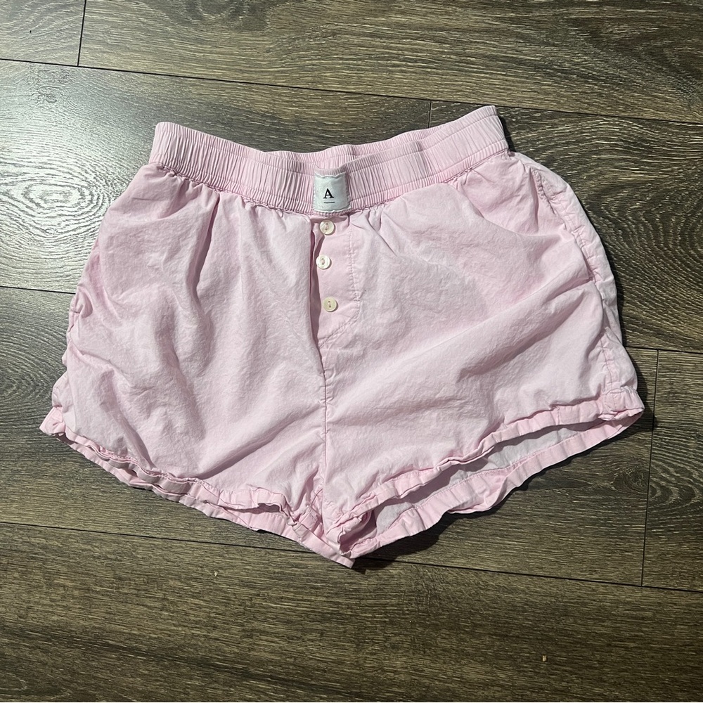 Anthropologie Blush Pink Elastic Waist Shorts